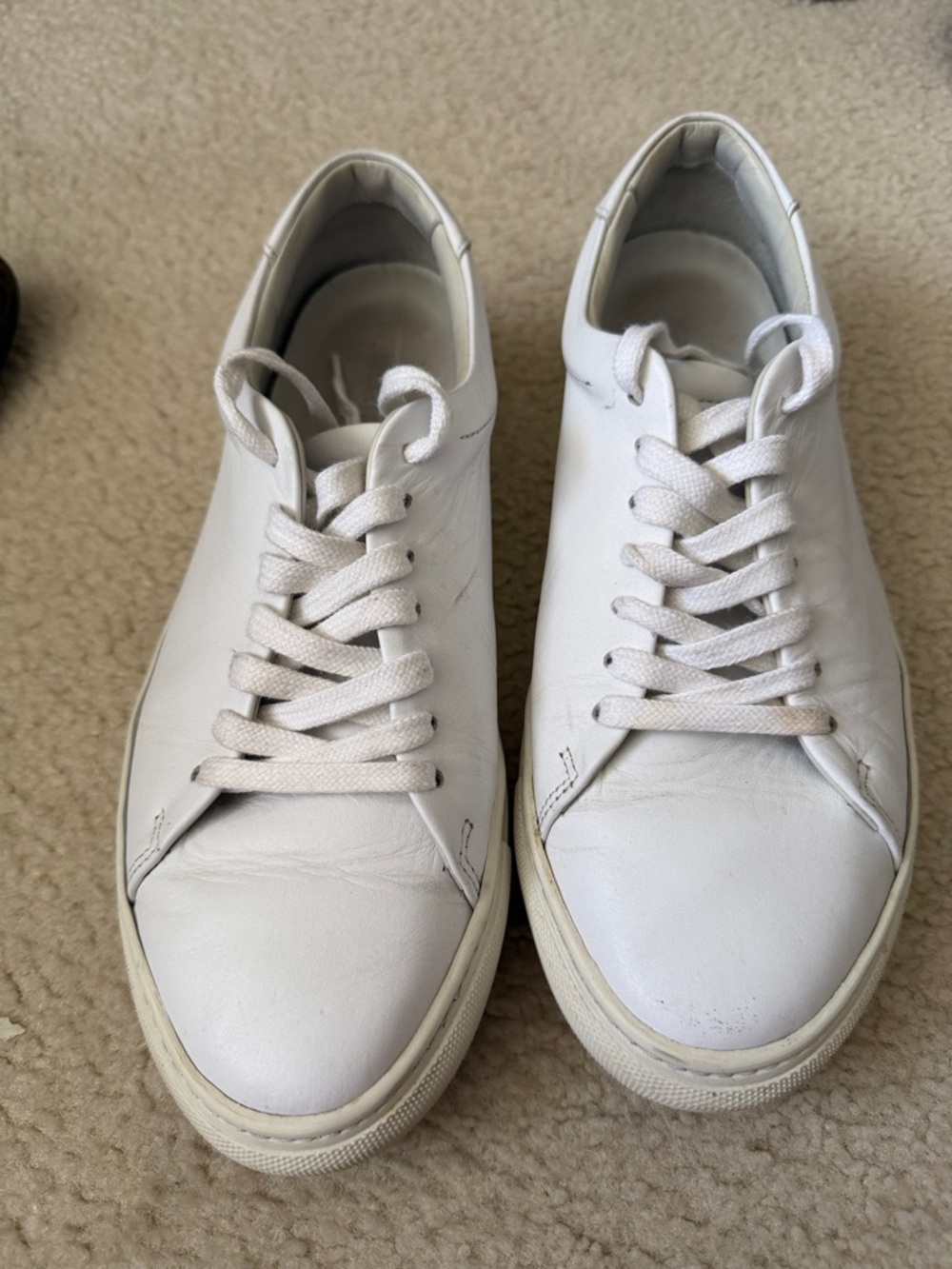 Beckett Simonon White Leather Low-Top Sneakers - Picture 2 of 4